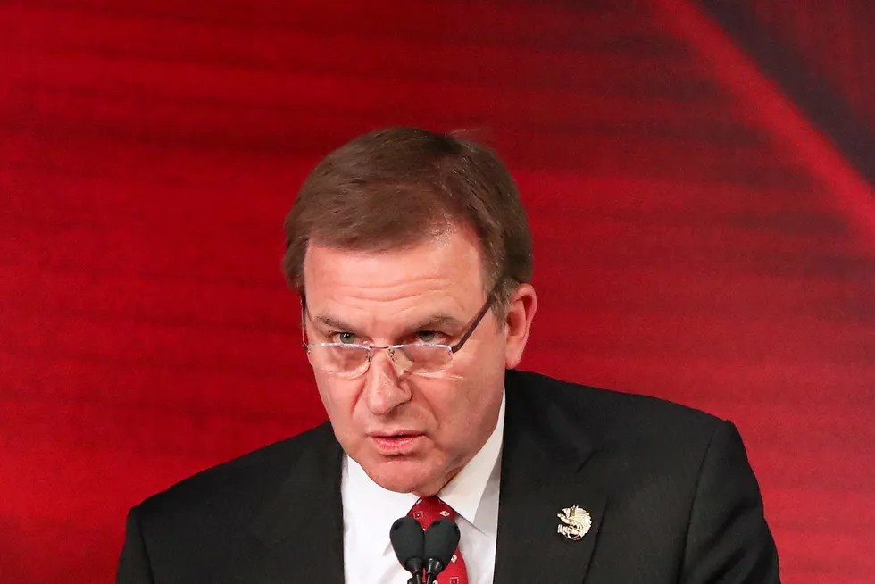 Eye on returns: ExxonMobil vice president Neil Chapman, speaking here at an APEC CEO Summit