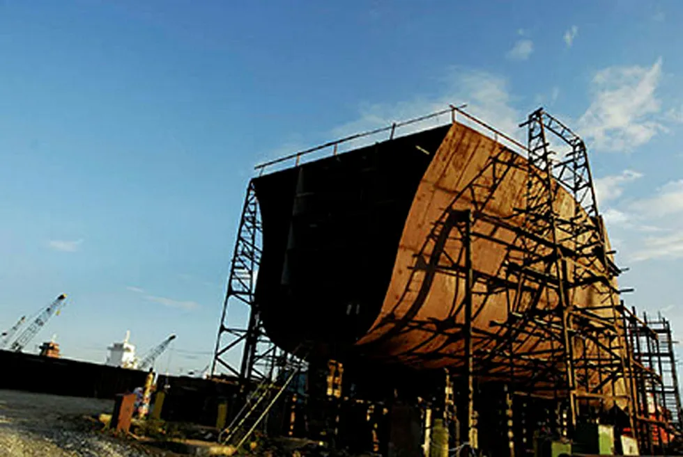 Sarawak facility: vessel under construction at Nam Cheong's Miri yard