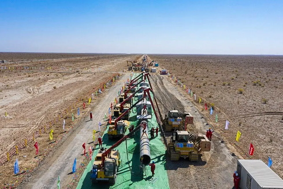 Long stretch: PipeChina is building a 3,340-kilometre section of pipeline to import gas from central Asia.