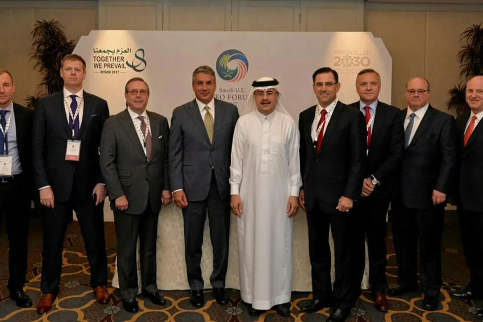 Saudi Aramco deals: a host of CEOs for services giants pose for the camera
