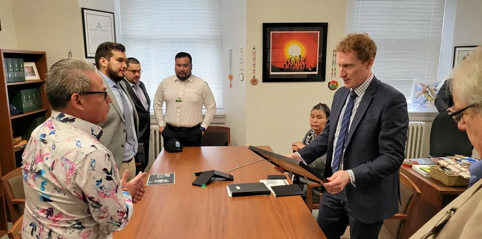 The Coalition of First Nations for Finfish Stewardship met with Canada Minister Marc Miller in May to discuss the transition of fish farms in traditional territories.