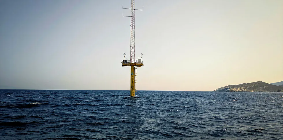 FloatMast floating met mast Aegean.
