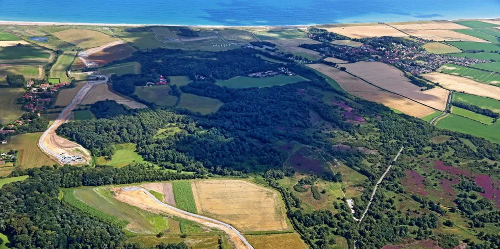 Trenching work for Hornsea 3's onshore cable link, which campaigners claim has caused displacement of silt in heavy rain.