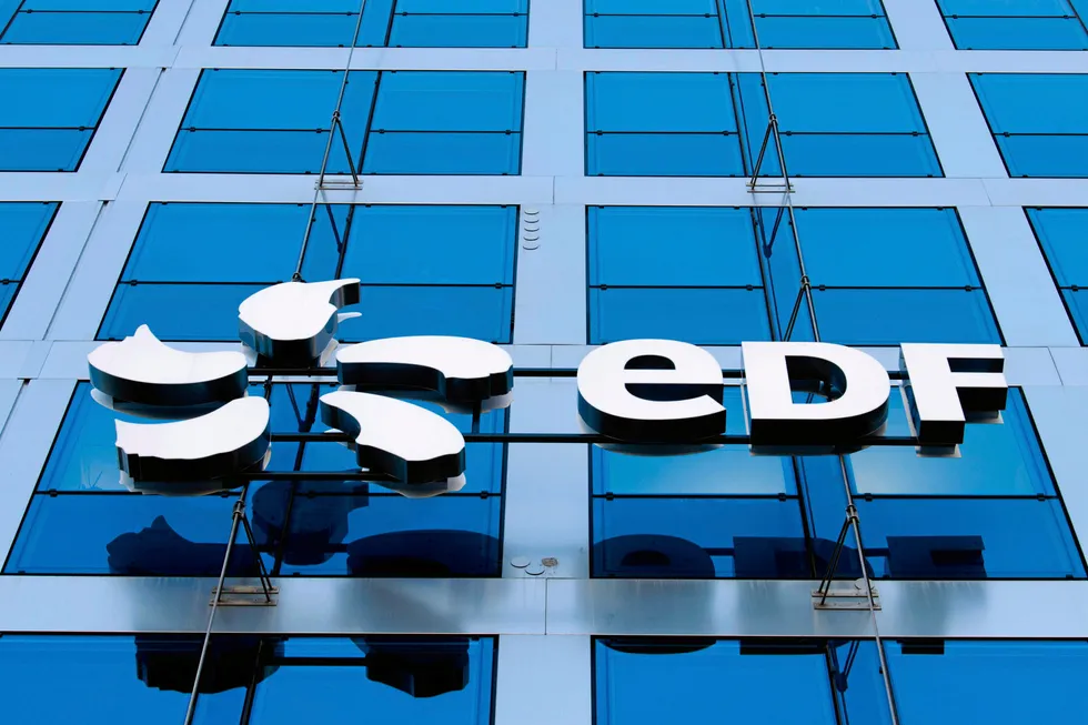 EDF logo on the headquarters' of the company's headquarters in Paris.