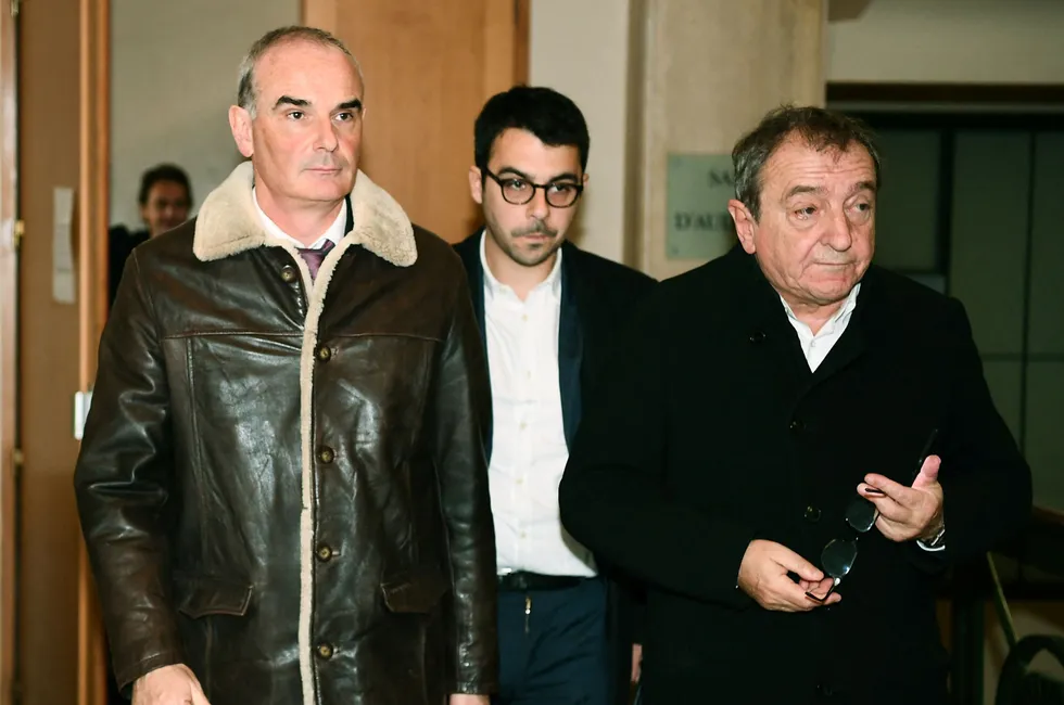 Bourbon chief executive Gael Bodenes (left) seen here at the opening of the trial in 2019.