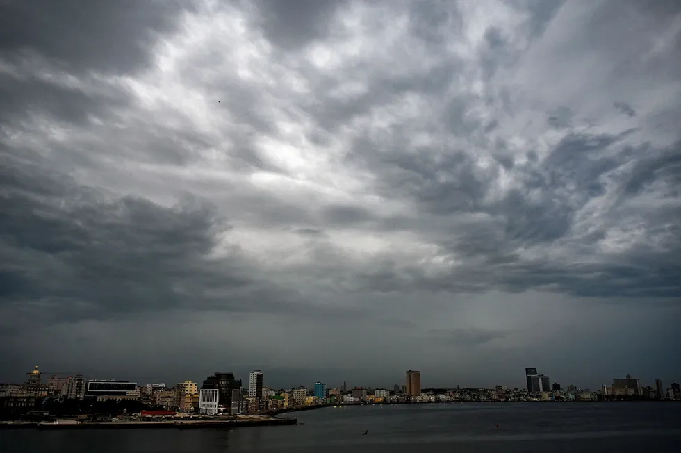 Dark clouds due to Hurricane Helene cover the sky in Havana on Wednesday, 25 September 2024.
