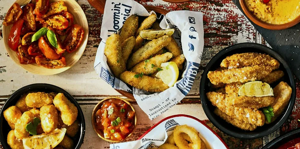 Whitby Seafoods scampi products.