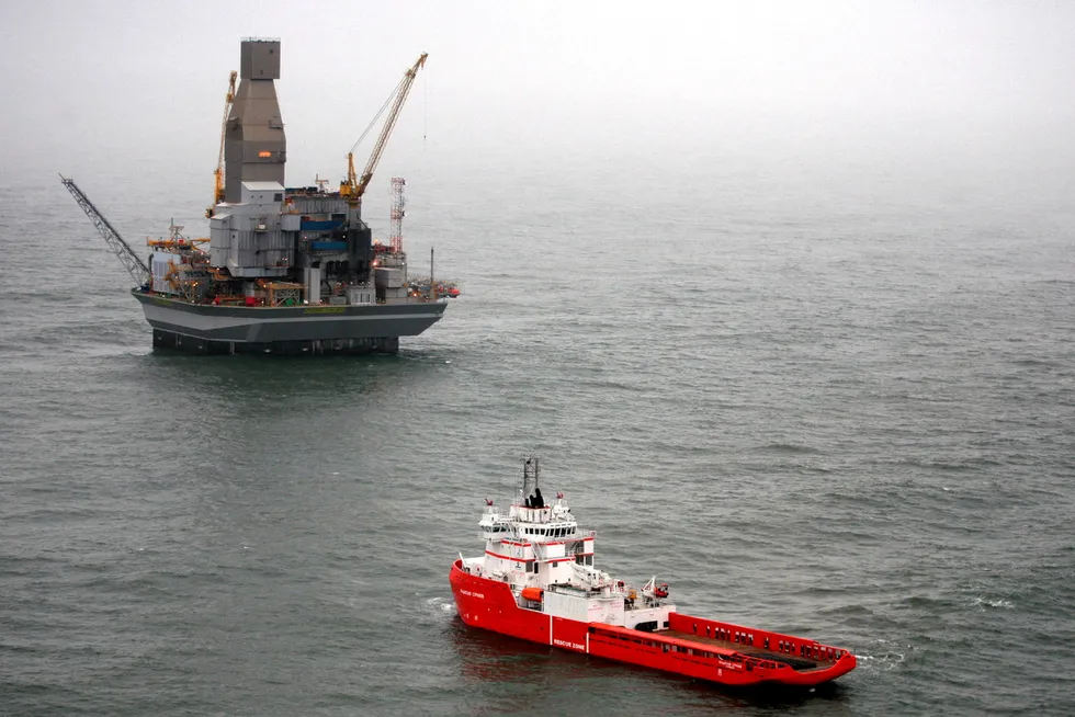 Waiting: Orlan oil production platform at the Chaivo oilfield that is operated by Sakhalin 1 in Russia.
