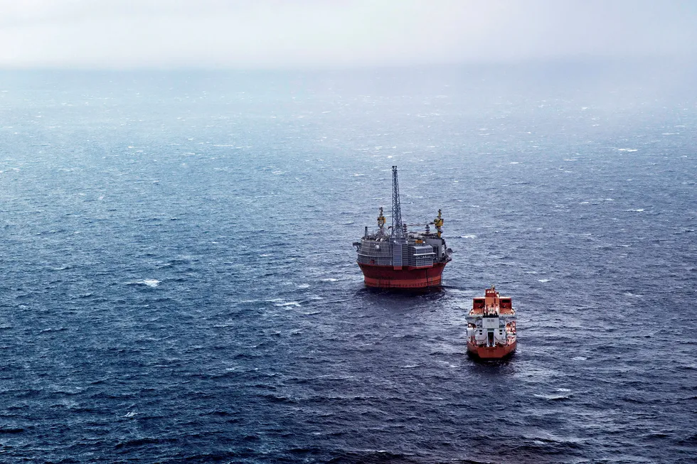 Option: a cylindrical hull offering from Sembcorp-owned Sevan SSP is also back on the table at Wisting - Vaar Energi's Goliat project in the Barents Sea, above, is producing via a cylindrical vessel