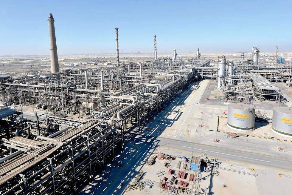 An onshore gas plant in Saudi Arabia operated by Aramco.
