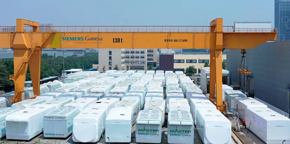 Siemens Gamesa nacelles ready for shipping.