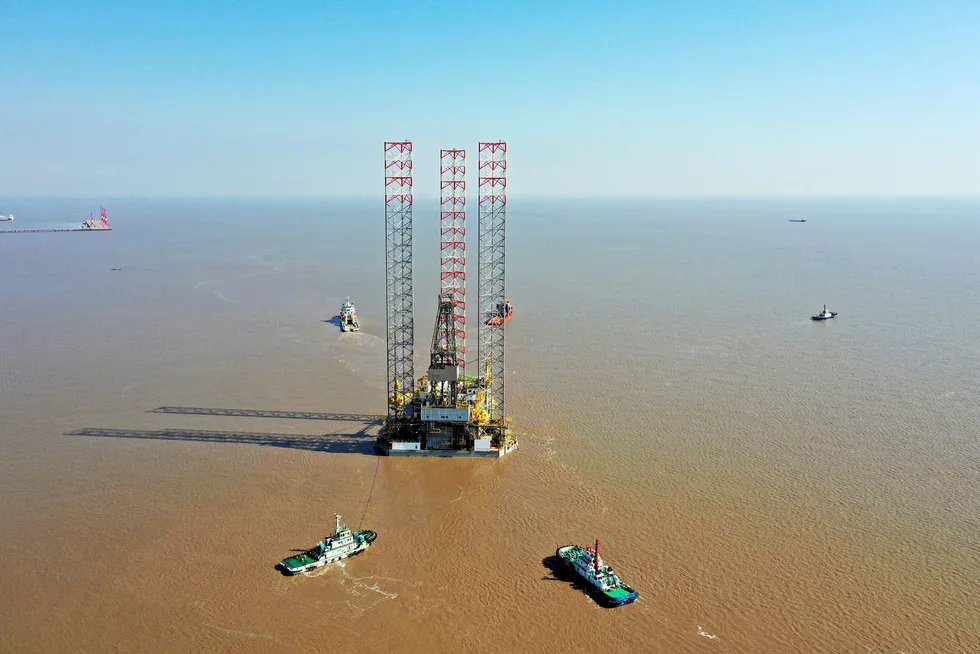 Charter deal: the jack-up Oriental Discovery on route to the South China Sea for a two-well campaign