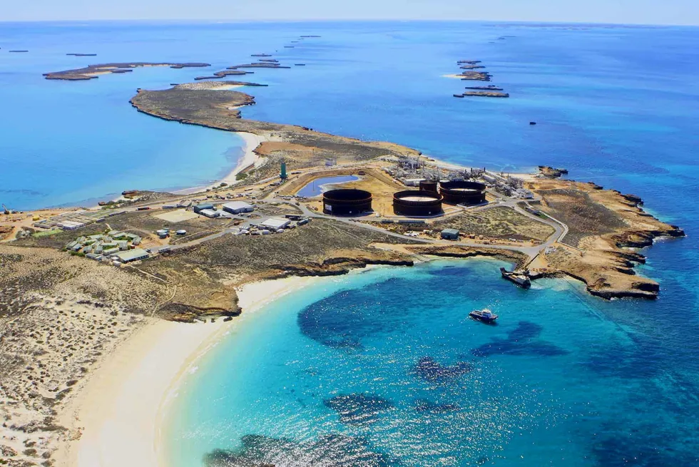 Santos' Varanus Island processing facility in Western Australia.