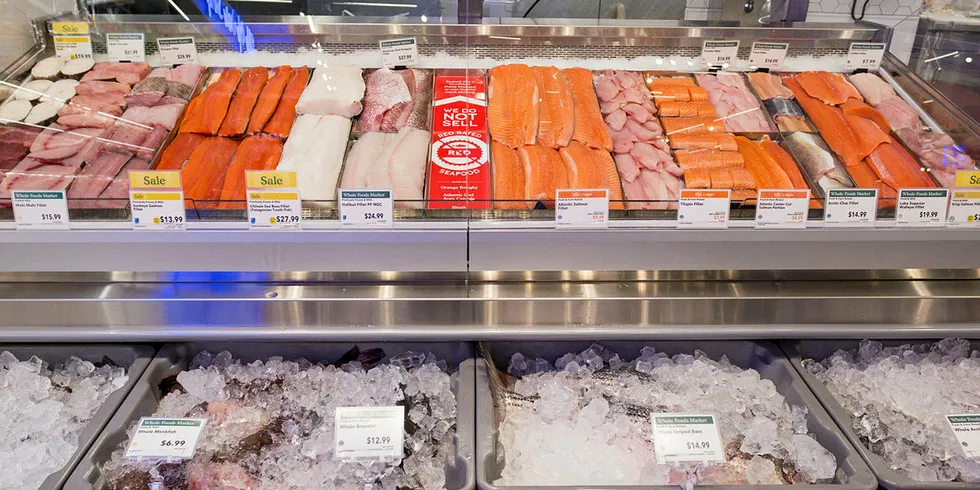 Whole Foods Market. Seafood counter at Whole Foods Market.