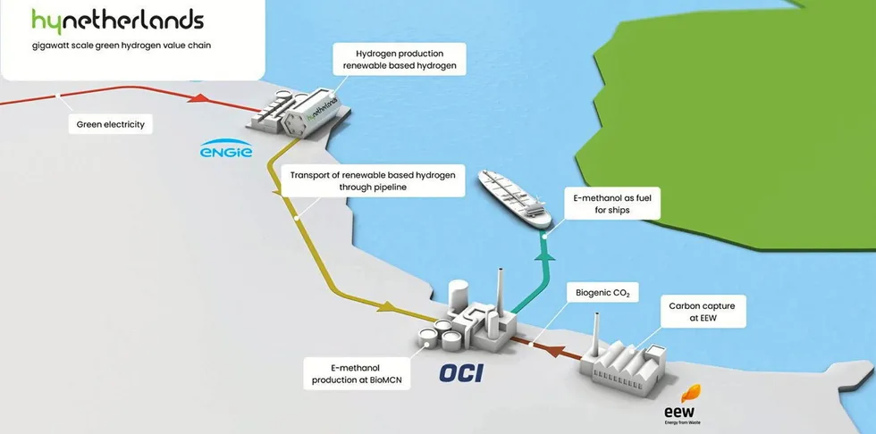 A schematic of the planned HyNetherlands project.