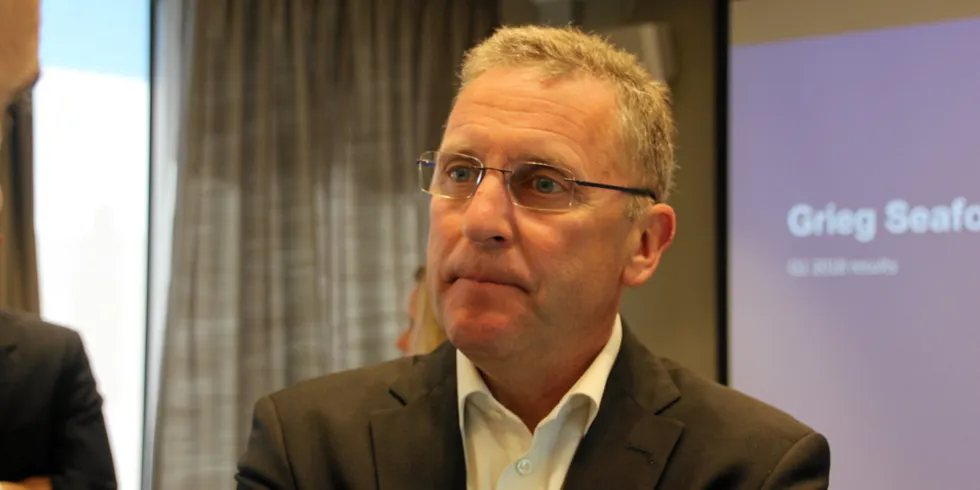 Andreas Kvame, Grieg Seafood CEO. The executive said the company is focused on the North America salmon market after deciding to leave Scotland.