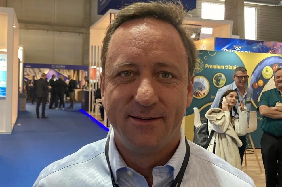 BluGlacier CEO Sebastian Goycoolea pictured at the Seafood Expo Global event in Barcelona, Spain in April 2024.