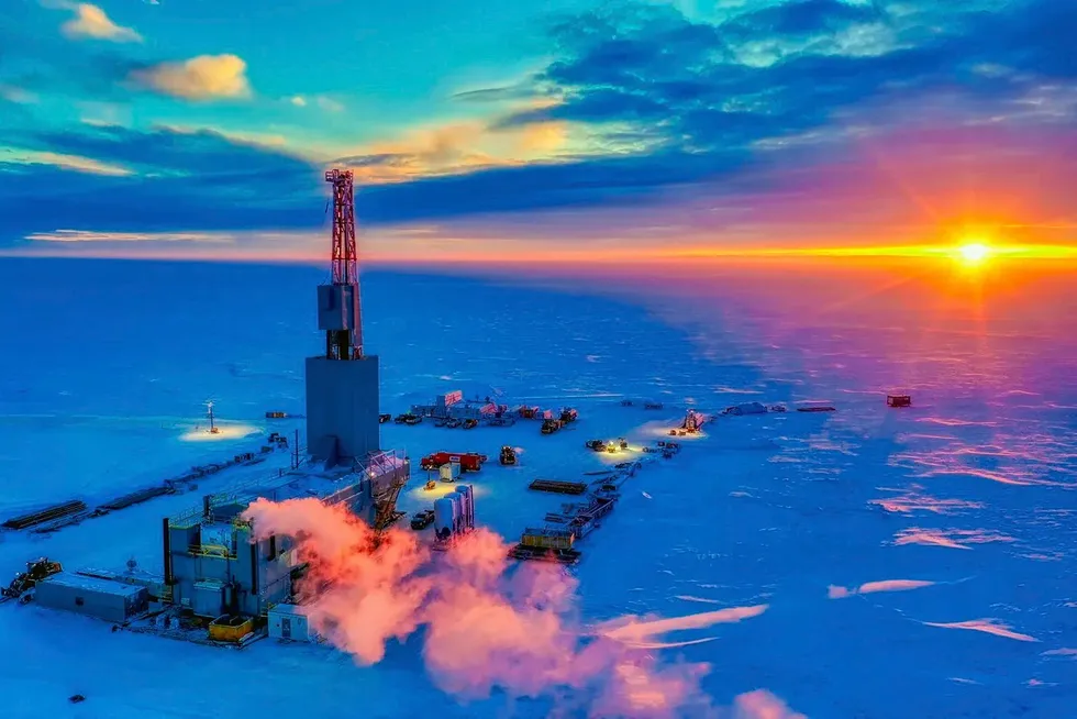 Drilling operations for Pantheon Resources at Aphun oil discovery in Alaska in 2021.