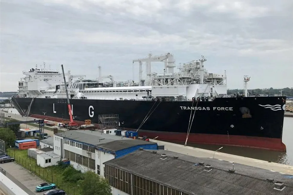 Dynagas’ Transgas Force arrived in Bremerhaven, Germany, in August last year.