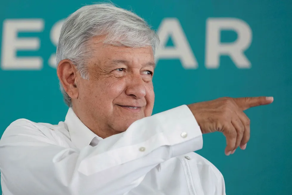 Mexican President Andres Manuel Lopez Obrador: said Mexico's Pemex will oversee construction of a new refinery