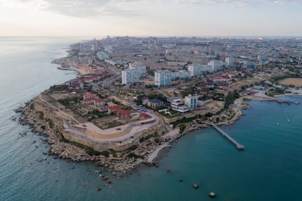 Open sea: the Caspian port city of Aktau in western Kazakhstan.