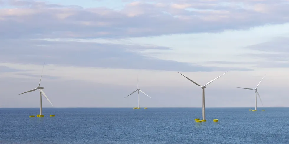 CGI of Pentland floating wind project off Scottish Highlands