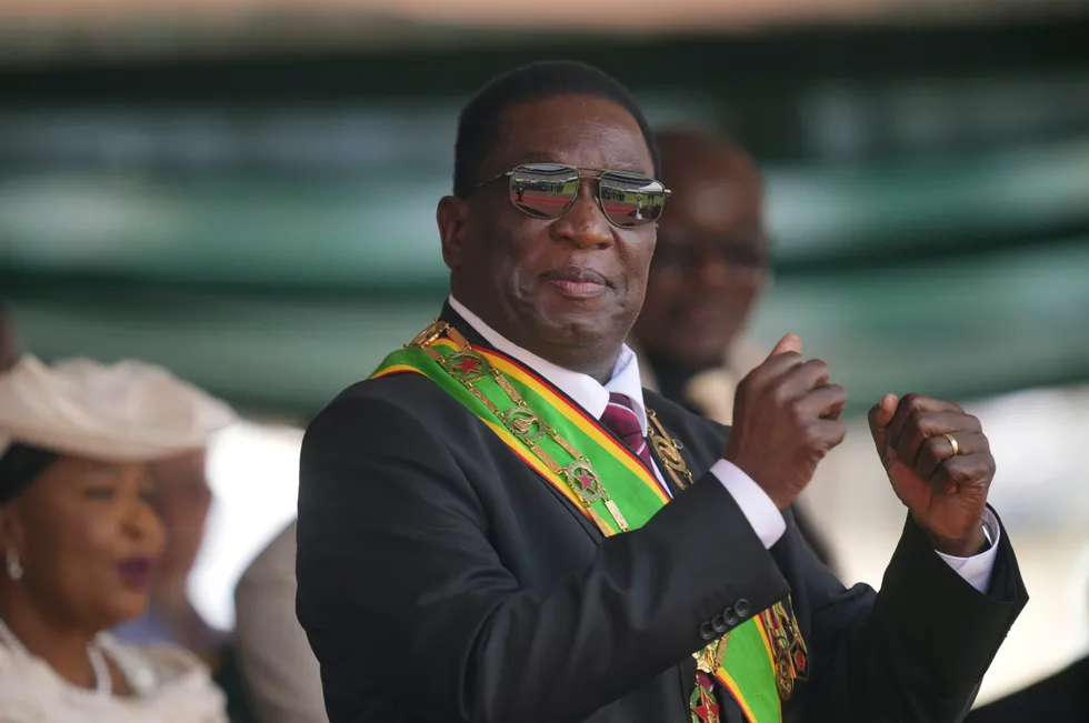 Zimbabwe President Emmerson Mnangagwa.