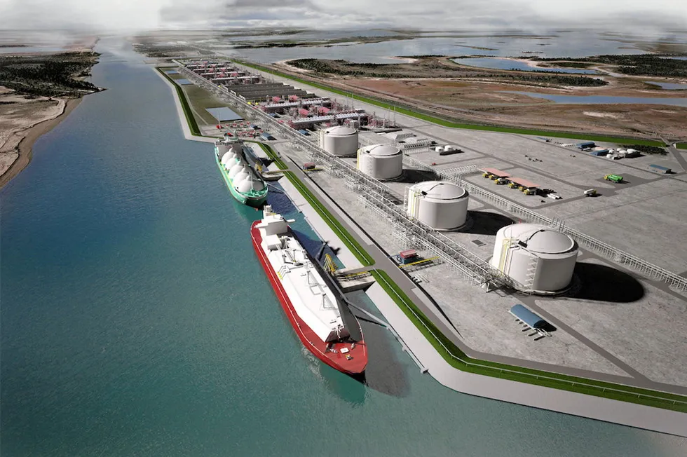 Artist's impression of NextDecade's Rio Grande LNG facility in southern Texas, US.