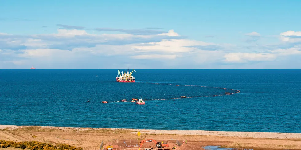 Nexans' Skaggerak cable-lay vessel at work in the North Sea