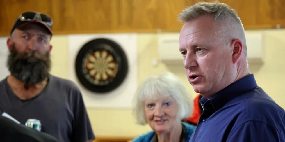 Tasmanian Premier Jeremy Rockliff chats to local residents earlier in the year.