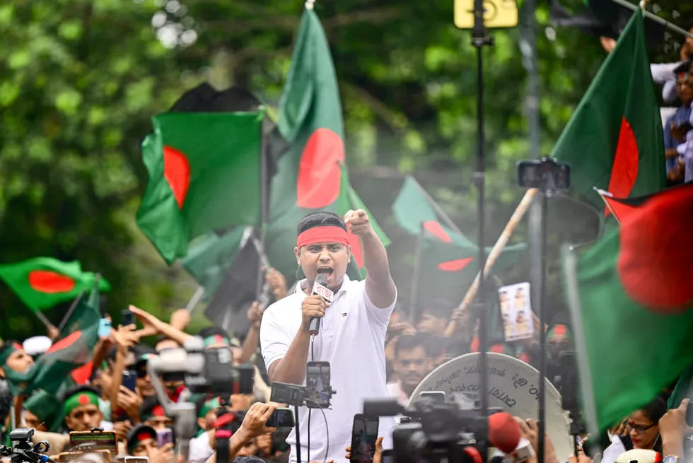 Martyr March on 5 September 2024, a rally organised in Dhaka, Bangladesh, by Students Against Discrimination to mark one month of the ousting of former Prime Minister, Sheikh Hasina.
