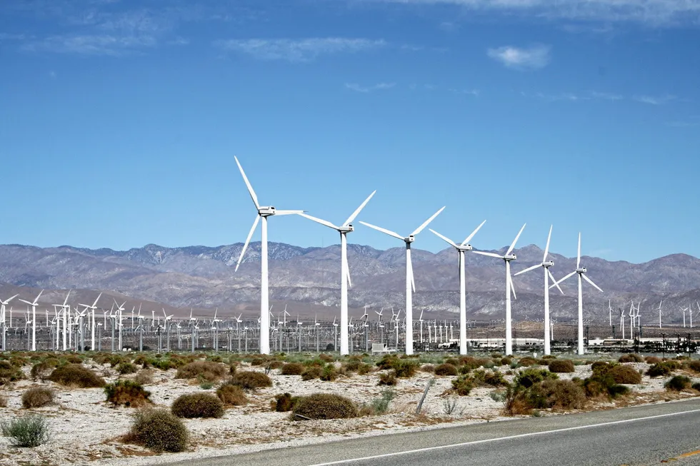 Wind turbines outside Palm Springs, California. President-elect Donald Trump highlighted them in his rant against wind power