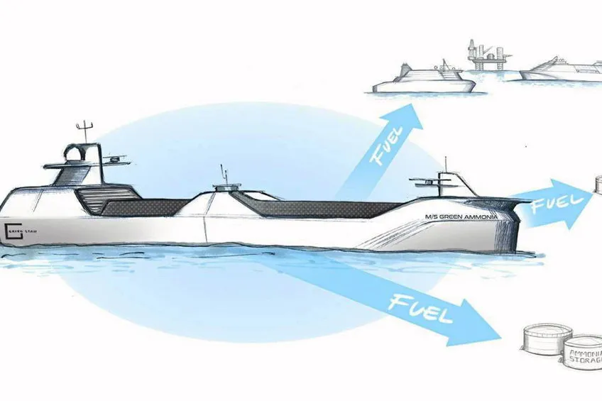 Early illustration: Sembcorp Marine subsidiary LMG Marin will design the MS Green Ammonia zero-emission ammonia-fuelled tanker for Grieg Edge