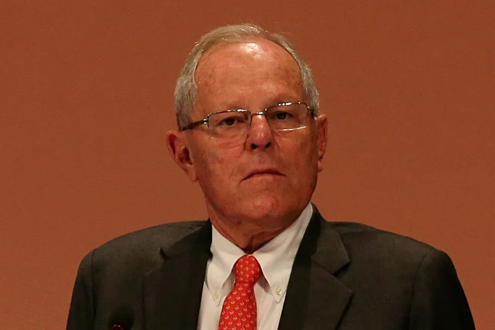 Welcoming investment Peru's President Pedro Pablo Kuczynski