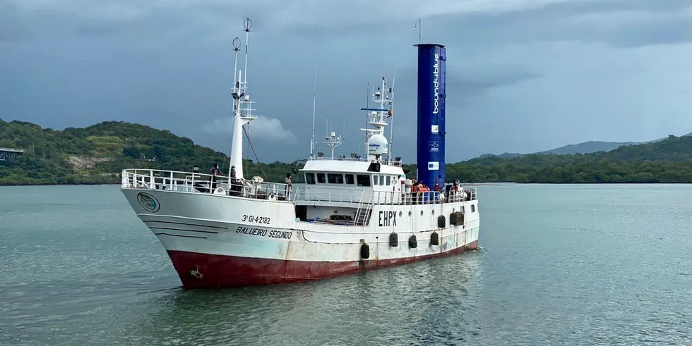 The Balueiro Segundo -- built in 1989 -- isn't much to look at now, but as the first fishing vessel to have an auxiliary wind-assisted propulsion system, it's a pioneer.