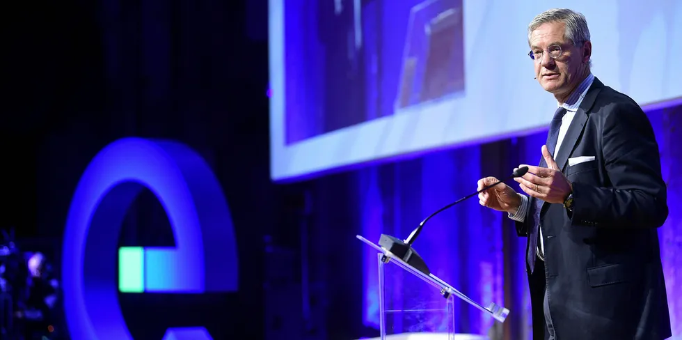New Eurelectric president, Vattenfall CEO Magnus Hall, speaking at the Eurelectric Power Summit in Florence.