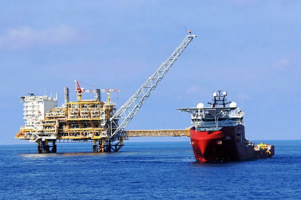 In the spotlight: the Zawtika 1B platform off Myanmar