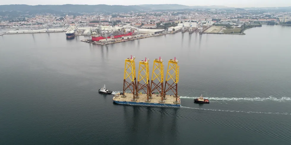 Transfer of first jacket foundations from Navantia shipyard in Spain to France.