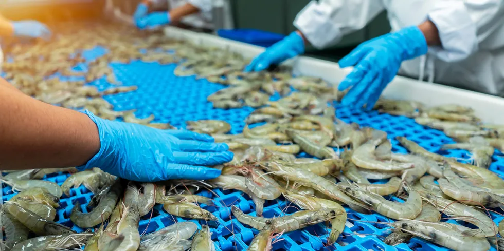 A former director of a US shrimp processing group is accused of stealing money from the organization.