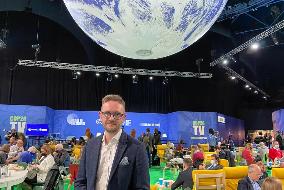 Sending signals: UK Climate Change Committee chief executive Chris Stark at the COP26 climate conference in Glasgow last year