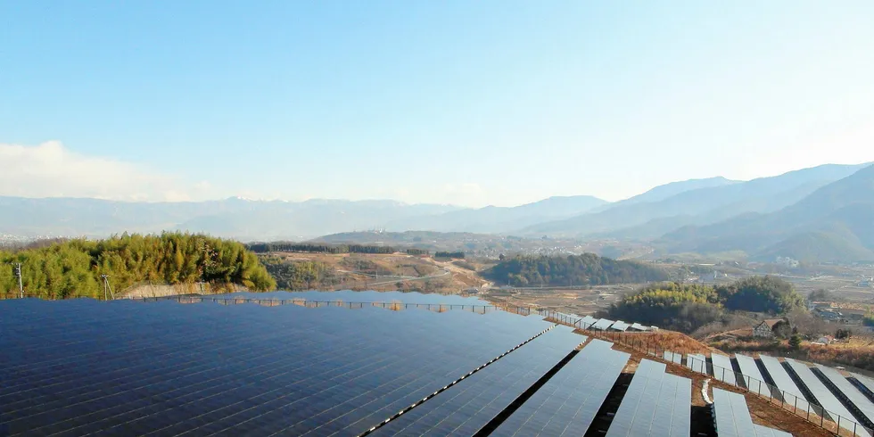 Mount Komekura PV facility in Japan