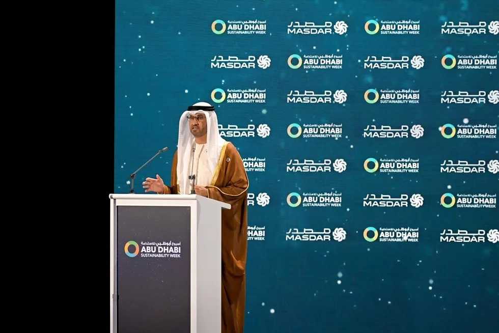 Masdar chair Sultan Ahmed Al Jaber, who is also the UAE Minister of Industry and Advanced Technology and managing director of Emirati oil giant ADNOC.