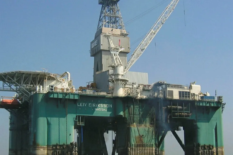 Drilling off Norway: the semi-submersible Leiv Eiriksson