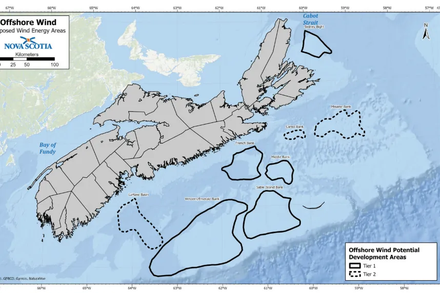 Nova Scotia proposed wind energy areas