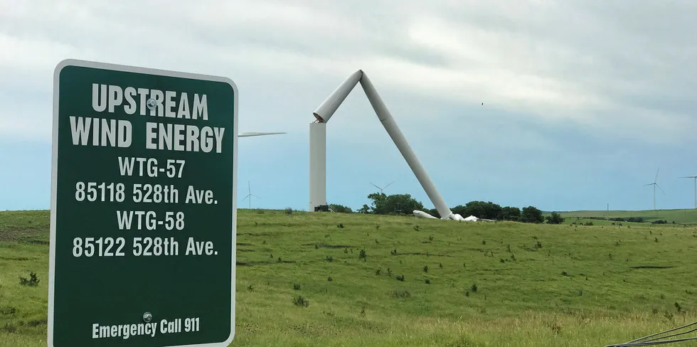 The Latest collapsed turbine in Nebraska.