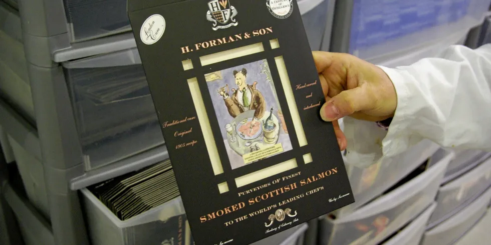Smoked salmon from H. Forman and Son.