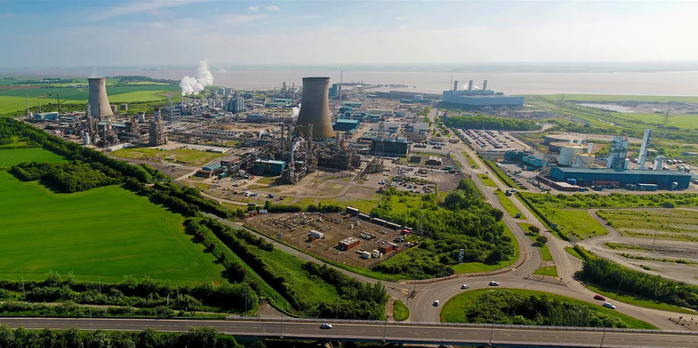 Saltend Chemicals Park in Hull, northeast England, where Equinor's blue-hydrogen plant would be built