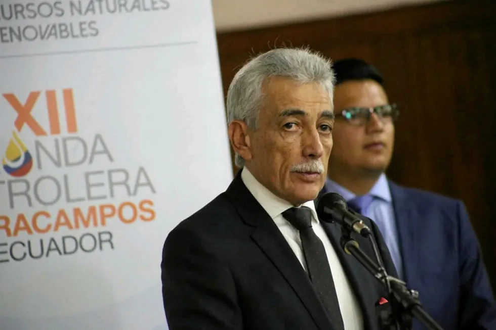 Intracampos round: vice minister for hydrocarbons Patricio Larrea at the country's bidding round