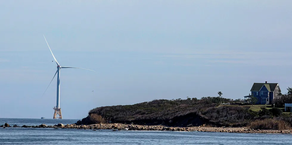 Turbine at 30MW Block Island project off Rhode Island, the US' first and to-date only offshore wind farm