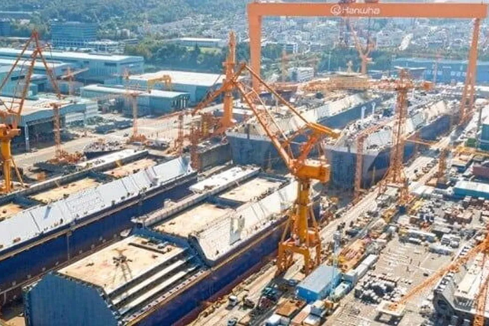 Fatal incident: Hanwha Ocean's Okpo yard in South Korea.
